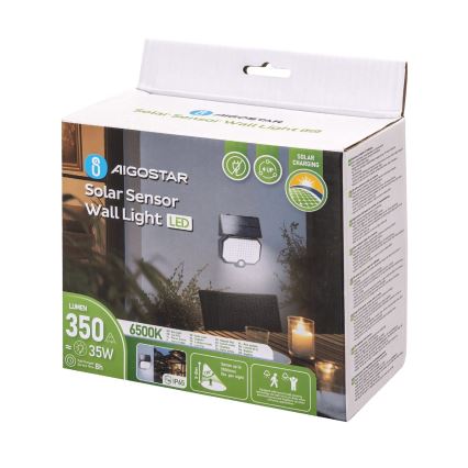 Aigostar - Luminaire solaire avec un détecteur de mouvement LED/2,4W/3,7V IP65