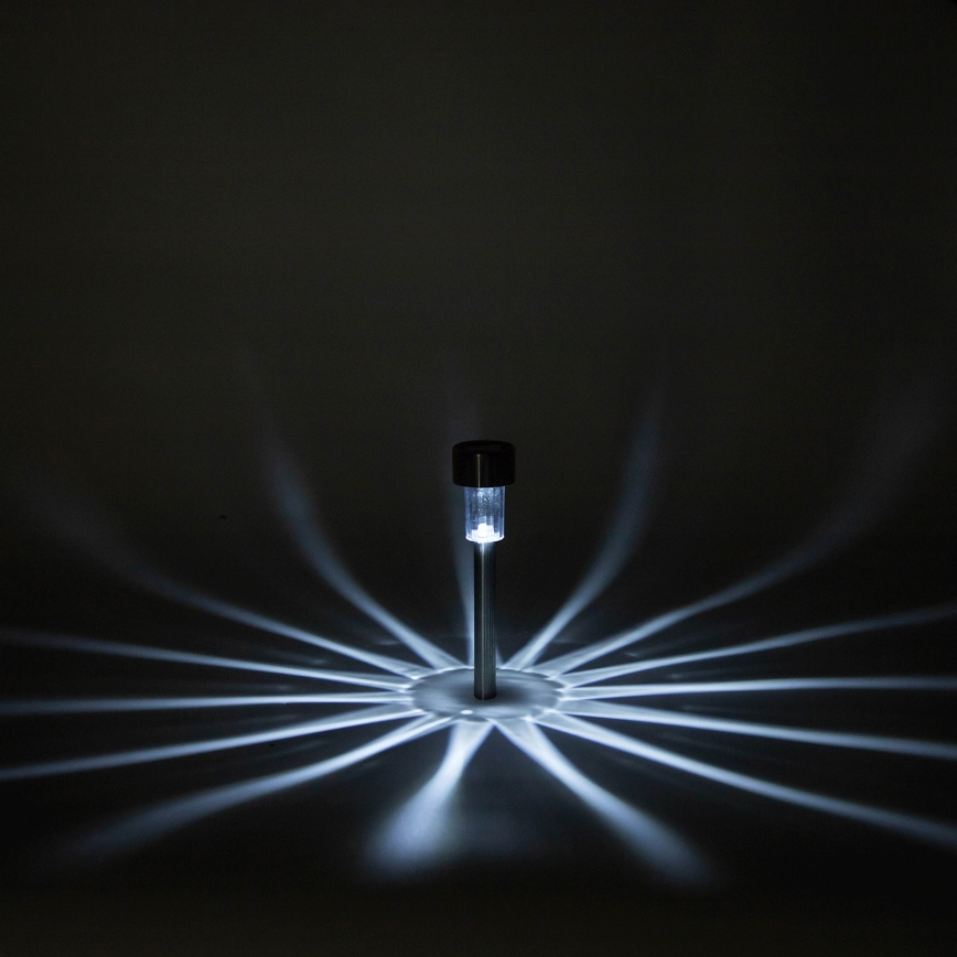 Aigostar - Luminaire solaire LED 2 V IP44 40 mAh, chrome mat