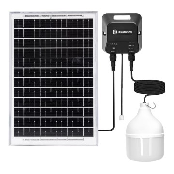 Aigostar - Luminaire solaire LED/70W/12V 6000 mAh 6500K IP65 Ø 12 cm + télécommande
