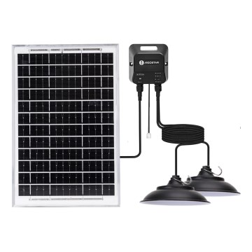 Aigostar - Luminaire solaire LED avec capteur 2xLED/35W/12V 6000 mAh 6500 K IP65 Ø 15 cm + télécommande