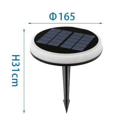 Aigostar - Luminaire solaire RGBIC LED/0,6W/3,7V IP65 2000 mAh