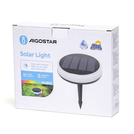 Aigostar - Luminaire solaire RGBIC LED/0,6W/3,7V IP65 2000 mAh