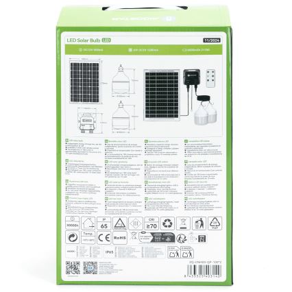Aigostar - Lustre solaire LED 2x LED / 35 W / 12 V, 6000 mAh, 6500 K, IP65, Ø 10 cm + télécommande