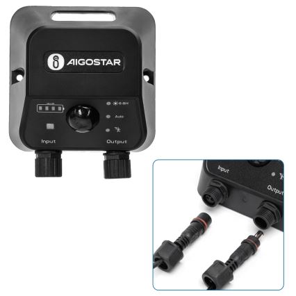 Aigostar - Lustre solaire LED avec capteur LED/70W/12V 6000 mAh 6500K IP65 Ø 12 cm + télécommande