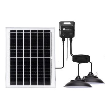 Aigostar - Lustre solaire LED 2xLED/70W/12V 12000 mAh 6500K IP65 Ø 23,5 cm + télécommande