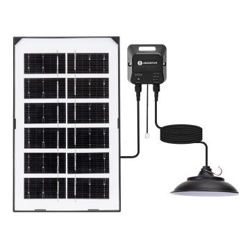 Aigostar - lustre solaire LED, 35W/12V, 3000 mAh, 6500K, IP65, Ø 15 cm + télécommande