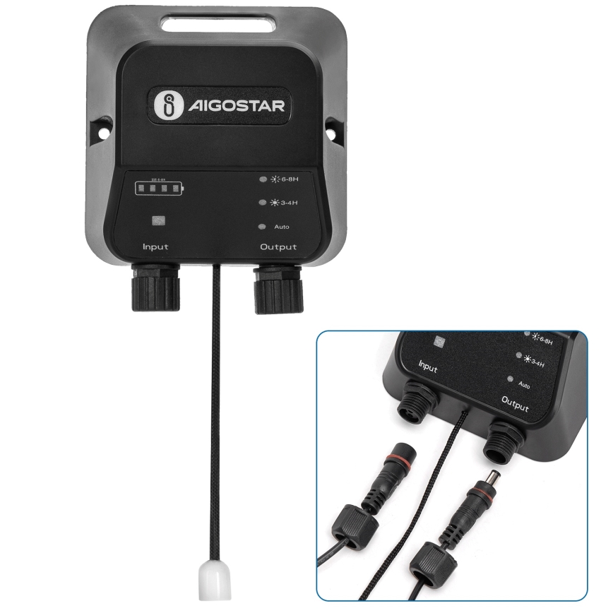 Aigostar - Luminaire solaire LED/70W/12V 6000 mAh 6500K IP65 Ø 12 cm + télécommande