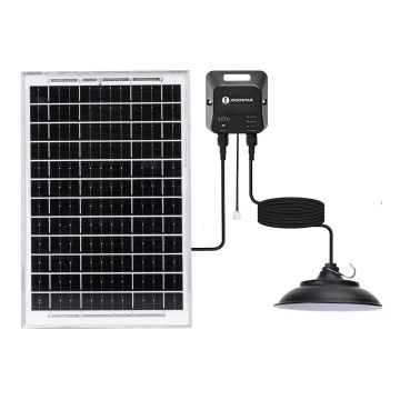 Aigostar - Lustre solaire LED/70W/12V 6000 mAh 6500K IP65 Ø 23,5 cm + télécommande