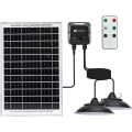 Aigostar - Lustre solaire LED avec capteur, 2 LEDs / 35 W / 12 V / 6000 mAh / 6500 K, Ø 15 cm + télécommande