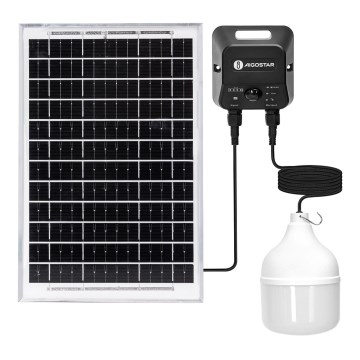 Aigostar - Lustre solaire LED avec capteur LED/70W/12V 6000 mAh 6500K IP65 Ø 12 cm + télécommande