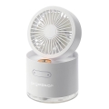 Aigostar - Mini ventilateur de bureau sans fil RGB à effet de brume MIST 10W/5V 2000mAh blanc