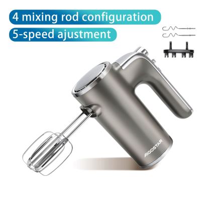 Aigostar - Mixeur plongeant 400W/230V gris/chrome mat