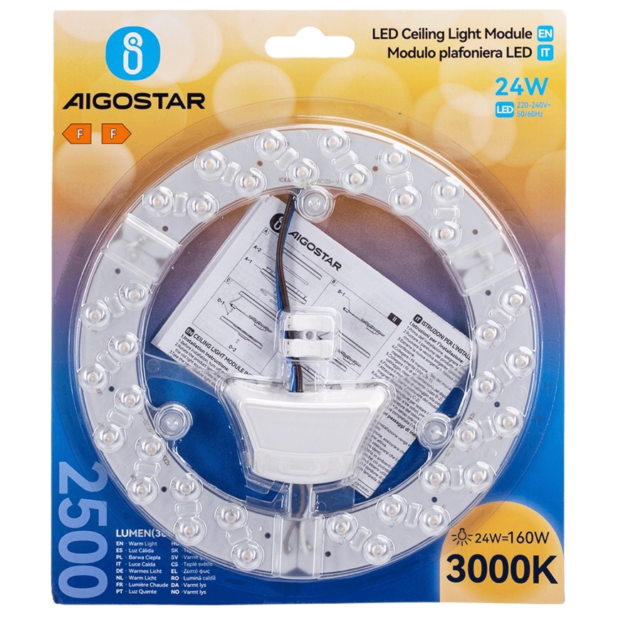 Aigostar - Module magnétique LED/24W/230V 3000K
