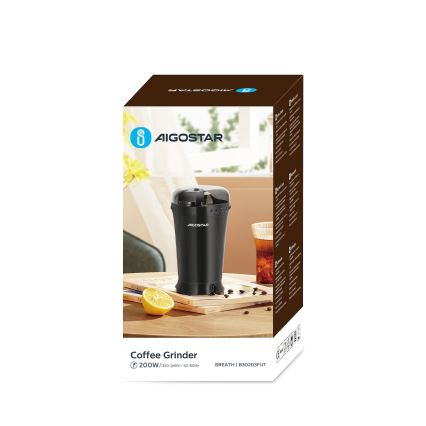 Aigostar - Moulin à café à grain électrique 60g 200W/230V noir