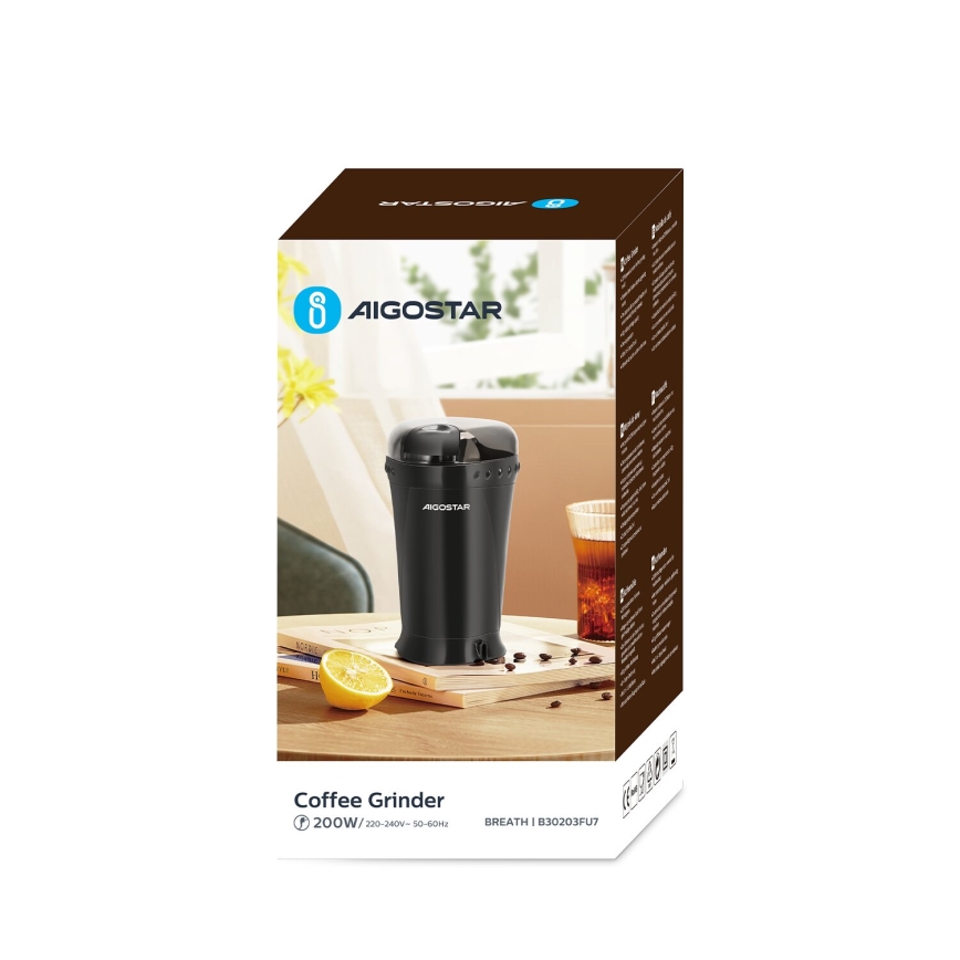 Aigostar - Moulin à café à grain électrique 60g 200W/230V noir