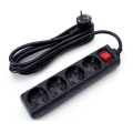 Aigostar - Multiprise avec un interrupteur 4Z 3m SCHUKO noire