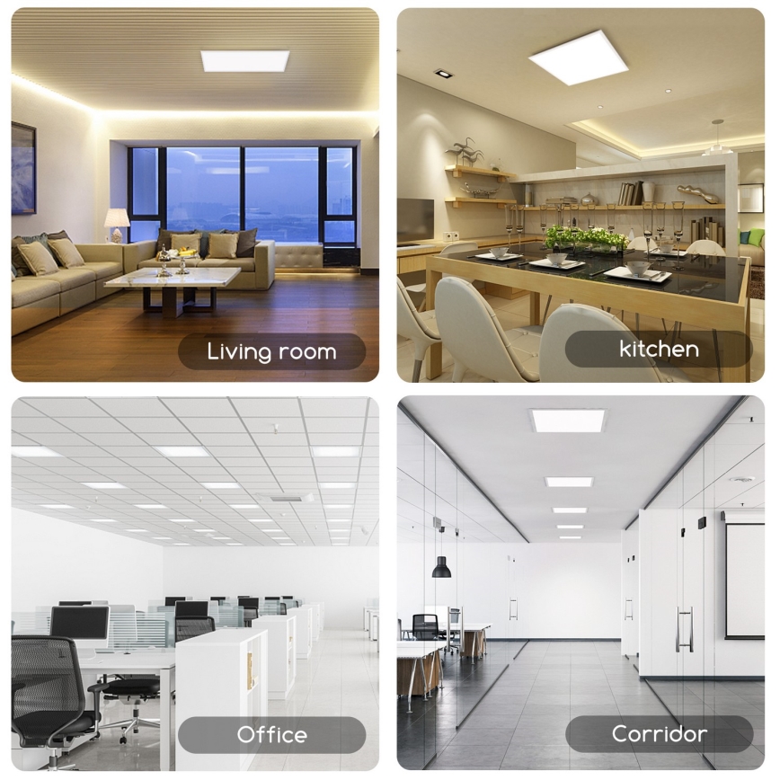 Aigostar - Panneau encastrable LED/40W/230V 3000K/4000K/6500K 60x60cm blanc
