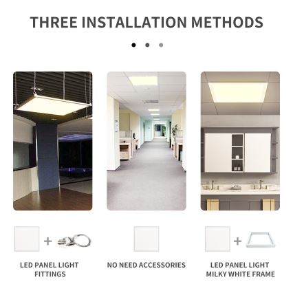 Aigostar - Panneau encastrable LED/40W/230V 3000K/4000K/6500K 60x60cm blanc