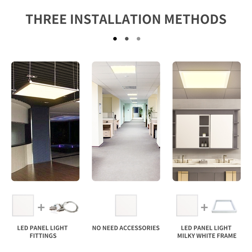 Aigostar - Panneau encastrable LED/40W/230V 3000K/4000K/6500K 60x60cm blanc