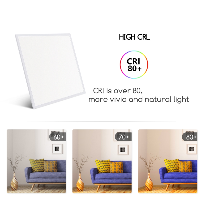 Aigostar - Panneau encastrable LED/40W/230V 3000K/4000K/6500K 60x60cm blanc