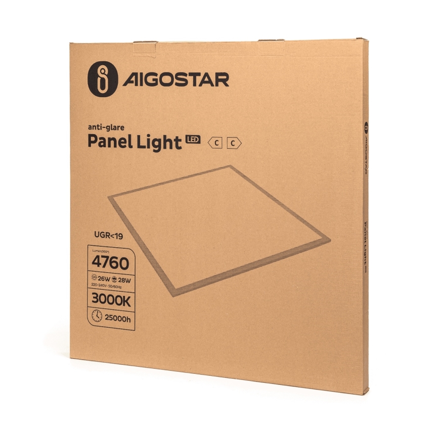 Aigostar - Panneau encastrable LED 28W/230V Haute efficacité UGR19 3000K 59,5x59,5 cm