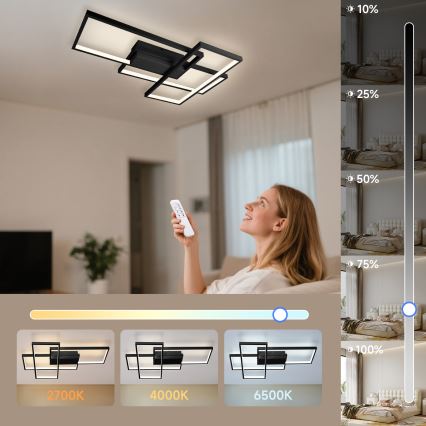 Aigostar - Plafonnier à intensité variable LED/38W/230V 2700-6500K + Télécommande