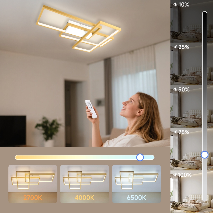 Aigostar - Plafonnier à intensité variable LED/38W/230V 2700-6500K + Télécommande