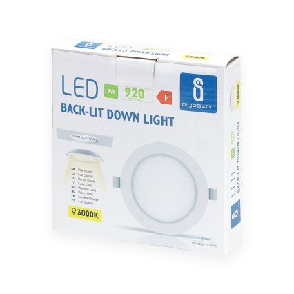 Aigostar - Plafonnier encastré LED 9 W / 230 V / 3000 K Ø 14,5 cm, blanc chaud