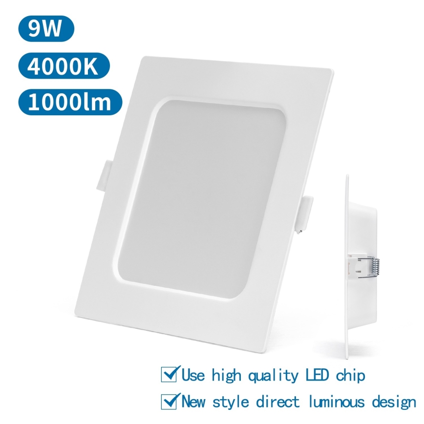 Aigostar - Plafonnier encastré LED/9W/230V 4000K 14,5x14,5 cm blanc