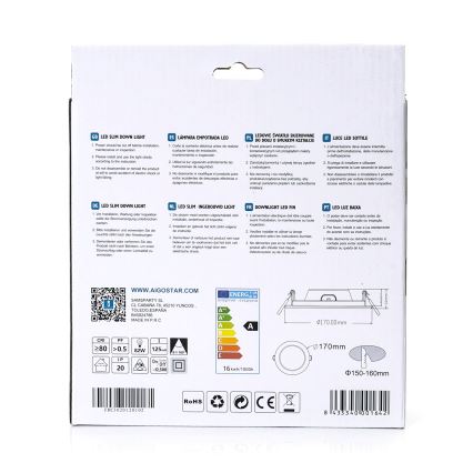Aigostar - Plafonnier encastré ULTRATHIN LED/16W/230V 4000K blanc