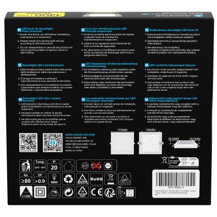 Aigostar - Plafonnier LED 12W/230V 3000K 17,5x17,5 cm blanc