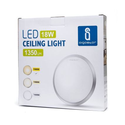Aigostar - Plafonnier LED/18W/230V 3000K chrome brillant