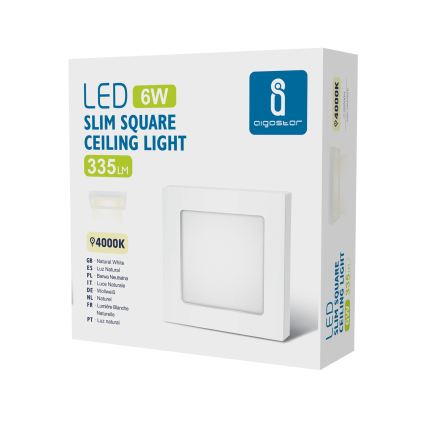 Aigostar - Plafonnier LED en applique 6W/230V 4000K 12,2x12,2 cm blanc