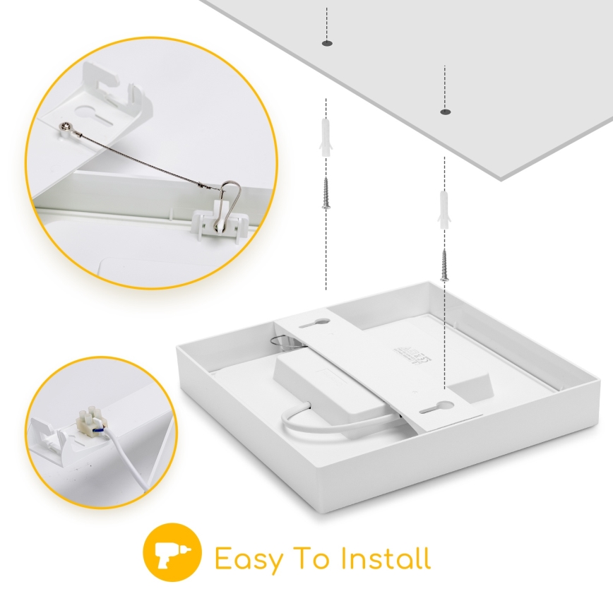 Aigostar - Plafonnier LED en applique LED/9W/230V 6000K 12,2x12,2 cm blanc