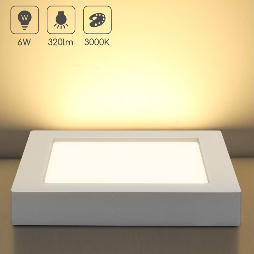 Aigostar - Plafonnier LED en saillie 6W/230V 3000K 12,2x12,2 cm blanc