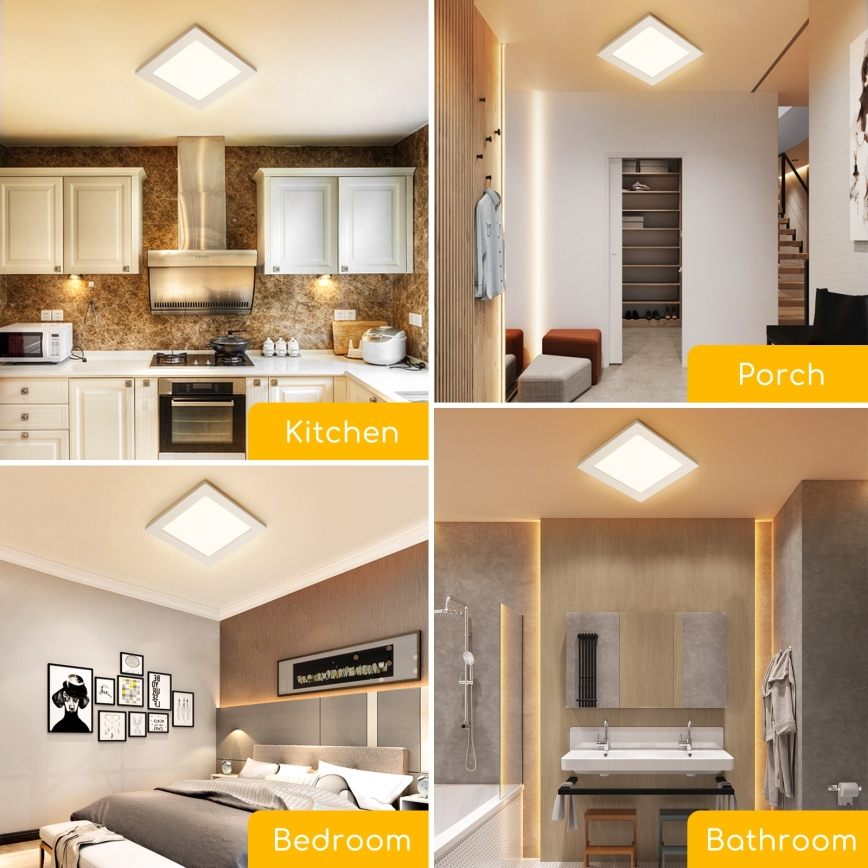 Aigostar - Plafonnier LED en saillie 6W/230V 3000K 12,2x12,2 cm blanc