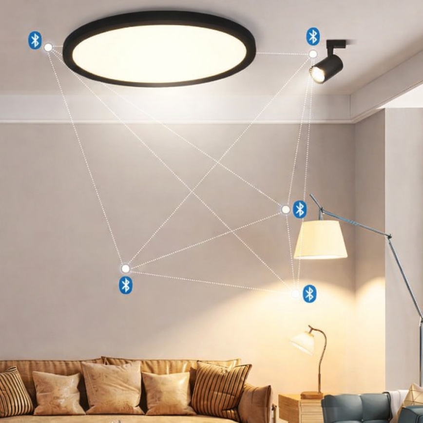 Aigostar - Plafonnier LED RGBW MESH dimmable LED/36W/230V 3000-6500K noir + télécommande