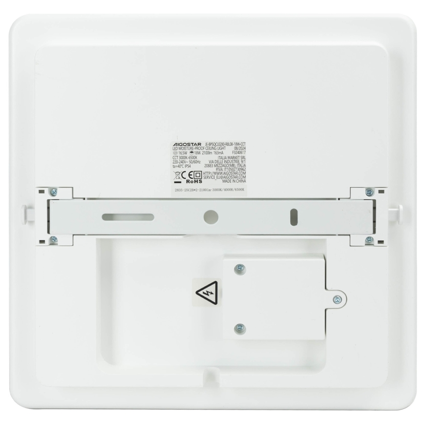 Aigostar - Plafonnier LED dimmable pour salle de bains LED/18W/230V 3000K-6500K IP54 + télécommande