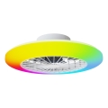 Aigostar - Plafonnier LED RGBW dimmable avec ventilateur LED/40W/230V 2700-6500K Ø 48,5 cm blanc + télécommande