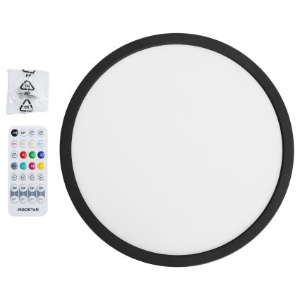 Aigostar - Plafonnier LED RGBW dimmable MESH LED/24W/230V 3000-6500K noir + télécommande