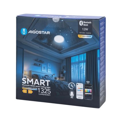 Aigostar - Plafonnier à intensité variable salle de bain MESH Smart LED/12W/230V 3000-6500K IP44 + télécommande