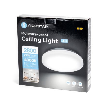 Aigostar - Plafonnier salle de bain LED/24W/230V 4000K IP54