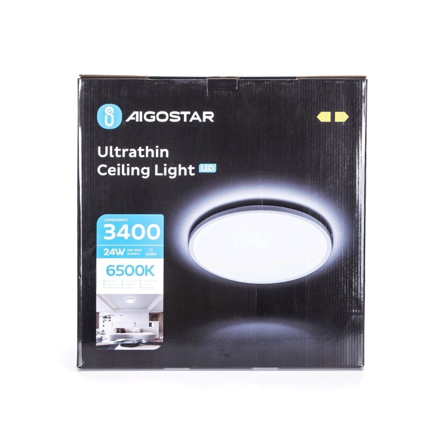 Aigostar - Plafonnier salle de bain LED/24W/230V 6500K d. 40 cm IP44