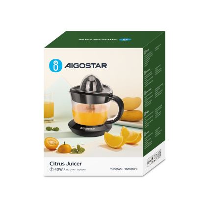 Aigostar - Presse citron électrique 1l 40W/230V noir