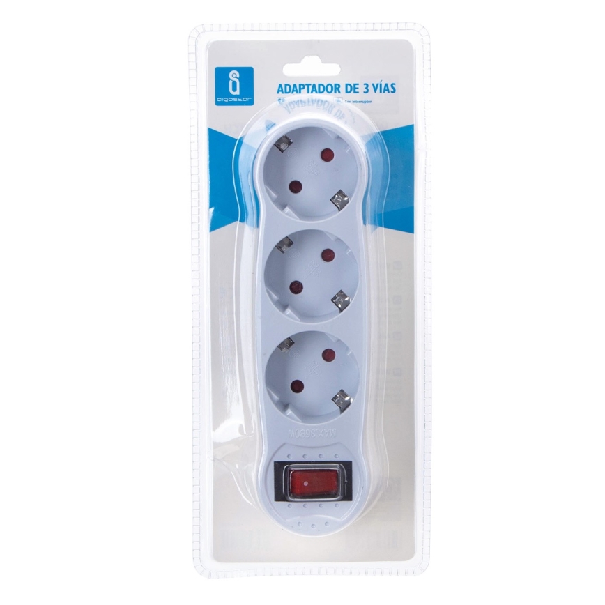 Aigostar - Prise de distribution avec interrupteur 3x16A/230V SCHUKO