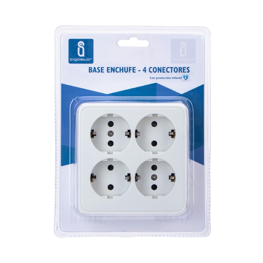 Aigostar - Prise murale domestique 4x SCHUKO 250/16A