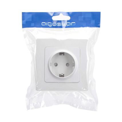 Aigostar - Prise murale domestique avec cadre SCHUKO 250V blanche