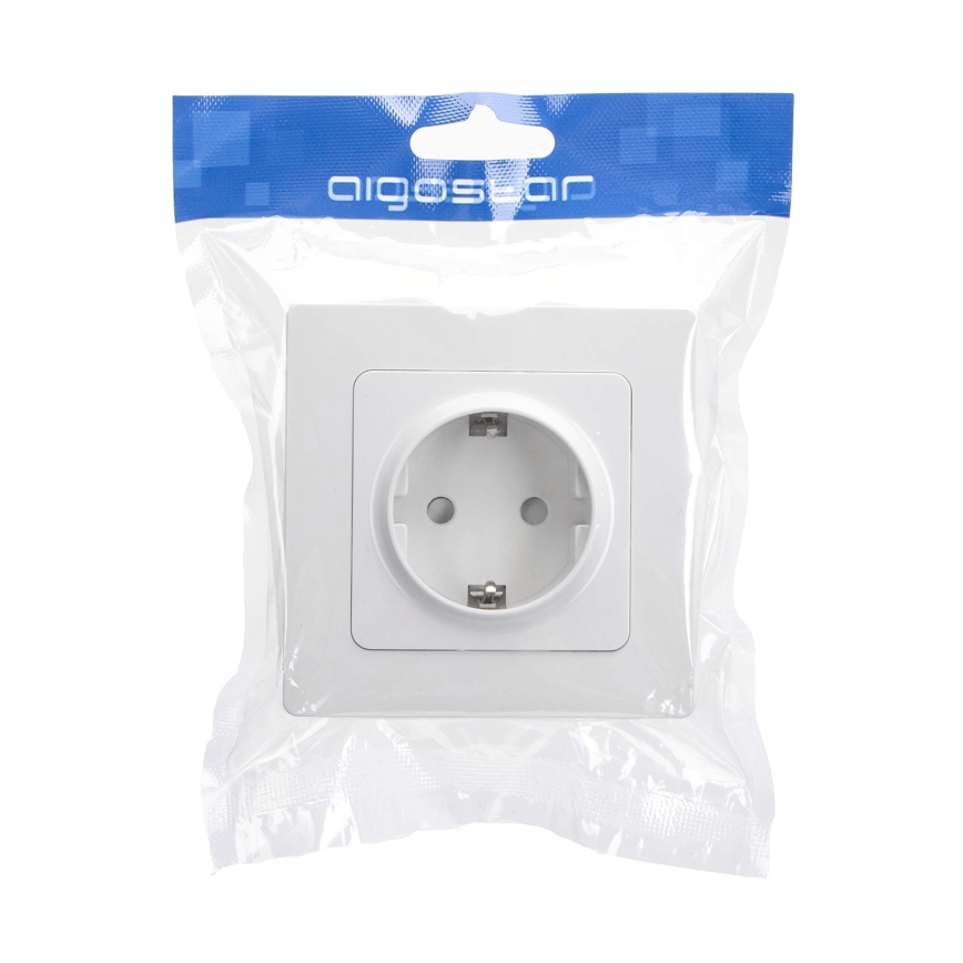 Aigostar - Prise murale domestique avec cadre SCHUKO 250V blanche