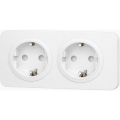 Aigostar - Prise murale double SCHUKO 250V/16A avec cadre, blanche