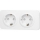 Aigostar - Prise murale double SCHUKO 250V/16A avec cadre, blanche